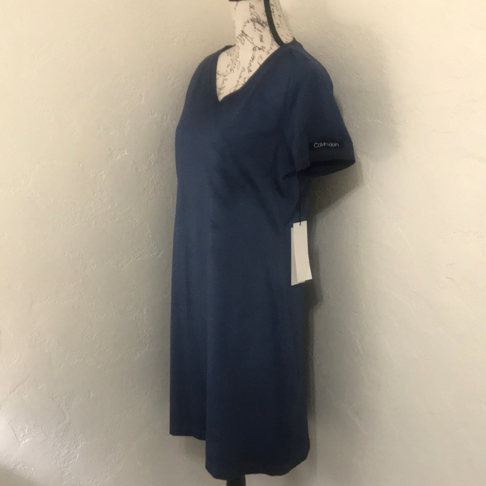 Calvin Klein Two Tone Navy Blue Women Dress